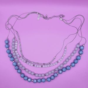 Vintage New York &Co Blue layered beaded necklace